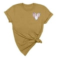 thumbnail image 6 of Yellow Womens Tops Spring/summer Baseball Print Loose T Shirt Short Sleeve Top Shirts for Women, 6 of 6