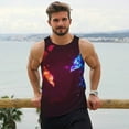 thumbnail image 6 of Lsque Futuristic Red And Blue Bird Pattern Mens Tank Tops Muscle Athletic Quick Dry Sleeveless Workout Fitness T Shirts Beach Tank Top, Loose-fit Sleeveless Shirt for Men-XX-Large, 6 of 7