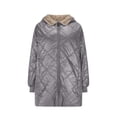 thumbnail image 4 of Womens Sherpa Fleece Lined Jacket Trendy Quilted Zip Up Hooded Winter Warm Parka Coat Outwear with Pockets, 4 of 8
