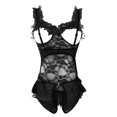 thumbnail image 3 of Gibobby arnés para mujer Lencería de color sólido para mujer Body de encaje sexy con escote en V profundo(Negro,Talla única), 3 of 5