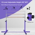 thumbnail image 3 of Costway Adjustable Steel Horizontal Training Bar Gymnastics Junior Home Practice Purple, 3 of 11