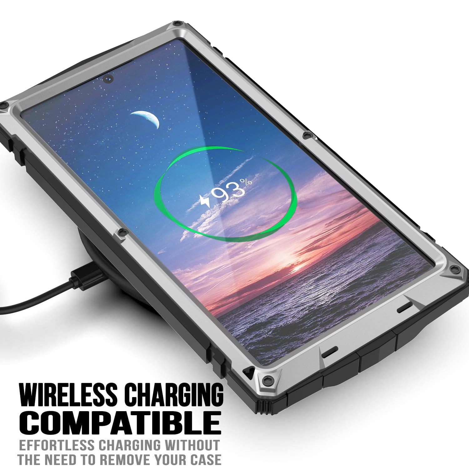 for Samsung S24 Ultra Metal Case, with Kickstand Screen Protector Case Sturdy Military Armor Durable Full Body Heavy Duty Shockproof Drop Tested Outdoor Case for Galaxy S24 Ultra - Silver