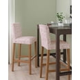 thumbnail image 2 of Farmhouse Pink Bar Stool Covers Set of 4, Vintage Flower Leaf Botanical Plant Stretch Washable Bar Chair Covers with Backs, Removable Pub Counter Height Chair Cover for Kitchen Dining Room Cafe, 2 of 7