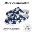 thumbnail image 6 of Rateoe Shark Print Women's Men's Cotton Knit Slippers Lightweight Memory Foam Indoor House Shoes with Anti-Skid Sole-40/41, 6 of 7