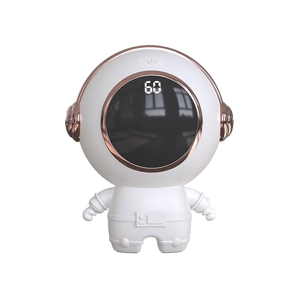 Bewildely Calentador de manos Calentador de astronauta Portátil Recargable Colgante ajustable Spaceman Viajando Presente Apagado automático Suministros térmicos Blanco Bewildely HA075709-01B