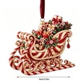 thumbnail image 2 of 3.15 in 2D Candy Cane Christmas Ornament, Vintage Red and White Hanging Pendant with Santa, Gnome, Reindeer and Sleigh Artwork for Tree and Seasonal Display, 2 of 7