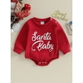 thumbnail image 2 of Newborn Baby Girl Boy Christmas Outfit Who Stole Long Sleeve Bubble Romper Sweatshirt Onesie Cute Fall Clothes, 2 of 9