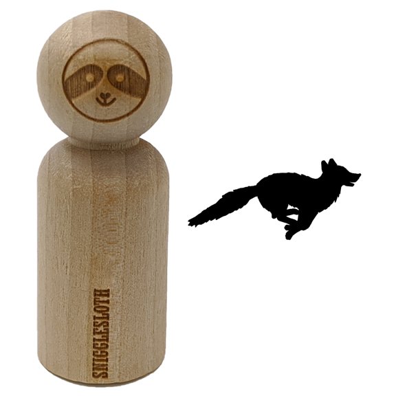 Fox Running Solid Rubber Stamp for Scrapbooking Crafting Stamping - Small 3/4 Inch