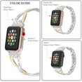 thumbnail image 3 of Wearlizer Compatible with Apple Watch Bands 42mm 44mm 45mm 49mm Series 1 2 3 4 5 6 7 8 SE Ultra Womens for iWatch Color-Match 2-Tone Bling Rhinestone Wristband Mix X-Link, 3 of 6