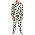 thumbnail image 3 of Balery Abstract Green Polka Dot Pattern Pajama Sets for Men Long Sleeve 2 Piece Sleepwear Loungewear Sets Soft PJ's with Pockets Long Sleeve Comfy Pj Sets-Large, 3 of 7