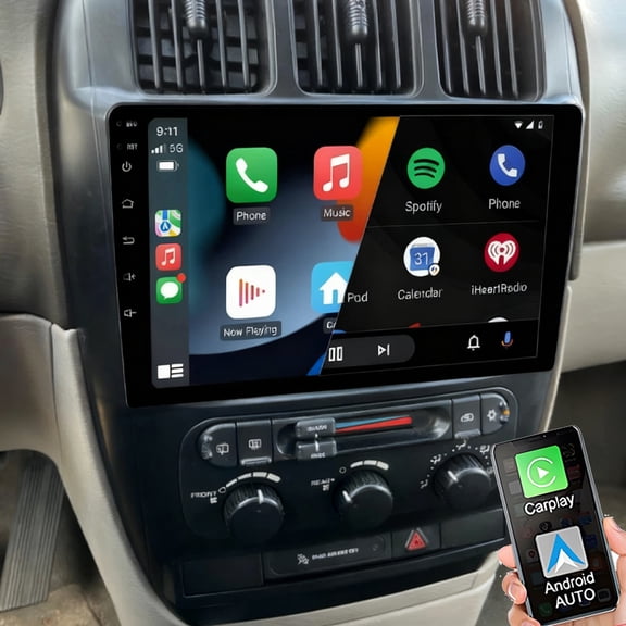 Gsuatey Car Radio Stereo for Chrysler Town & Country 2001-2007, 9" HD Touch Screen with Wireless CarPlay/Android Auto Bluetooth GPS SWC WiFi Backup Camera