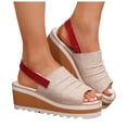 thumbnail image 1 of IUJSOY Women's Slingback Wedge Sandals Open Toe Ankle Strap Platform Dressy Sandals Travel Slides, 1 of 9