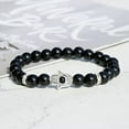 thumbnail image 3 of EOEMY Anxiety Relief Mens Bracelet Wooden Lava Stone Beads Stretch Diffuser Bracelets-Black Onyx1, 3 of 4