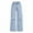 ZA Light Blue, variant on Girls Jeans Wide Leg Baggy Denim Pants High Elastic Waisted Cute Bow Trousers Casual Streetwear Size 8 Y-9 Y,Blue