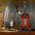 thumbnail image 4 of Miniature Violin, Wooden Mini Violin Model With Stand For Musician Home Office Shop Decoration Gift, 4 of 5