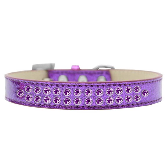Premium Two Row Rim Set Purple Crystal Ice Cream Collar