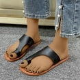 thumbnail image 2 of Anuirheih Slip on Sandals Women,New Summer Flat Bottom Women's Shoes Fashion Outwear Sandals Beach Slippers(Black), 2 of 5