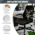 thumbnail image 5 of SCRAWLGOD Deer American Flag Black Breathable Office Chair Covers Easy to Install Stain Resistant High Back Chair Slipcover Universal Comfortable Computer Chair Slipcovers, L, 5 of 7