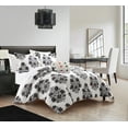 thumbnail image 2 of Chic Home Kylee 8-Piece Floral Medaliion Bed in a Bag Comforter Set, King, Gray, 2 of 2