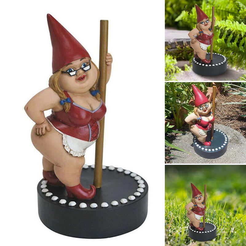 Garden Pole Dancing Gnome Resin Gnome Statues Indoor/Outdoor Decor Gift Fast 