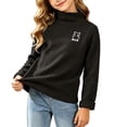 thumbnail image 5 of SELONE Mock Neck Sweatshirt Kids Long Sleeve Layering Top Comfy Knitted Solid Sweatshirts Girls Fall Outfits 1-12Y, 5 of 6