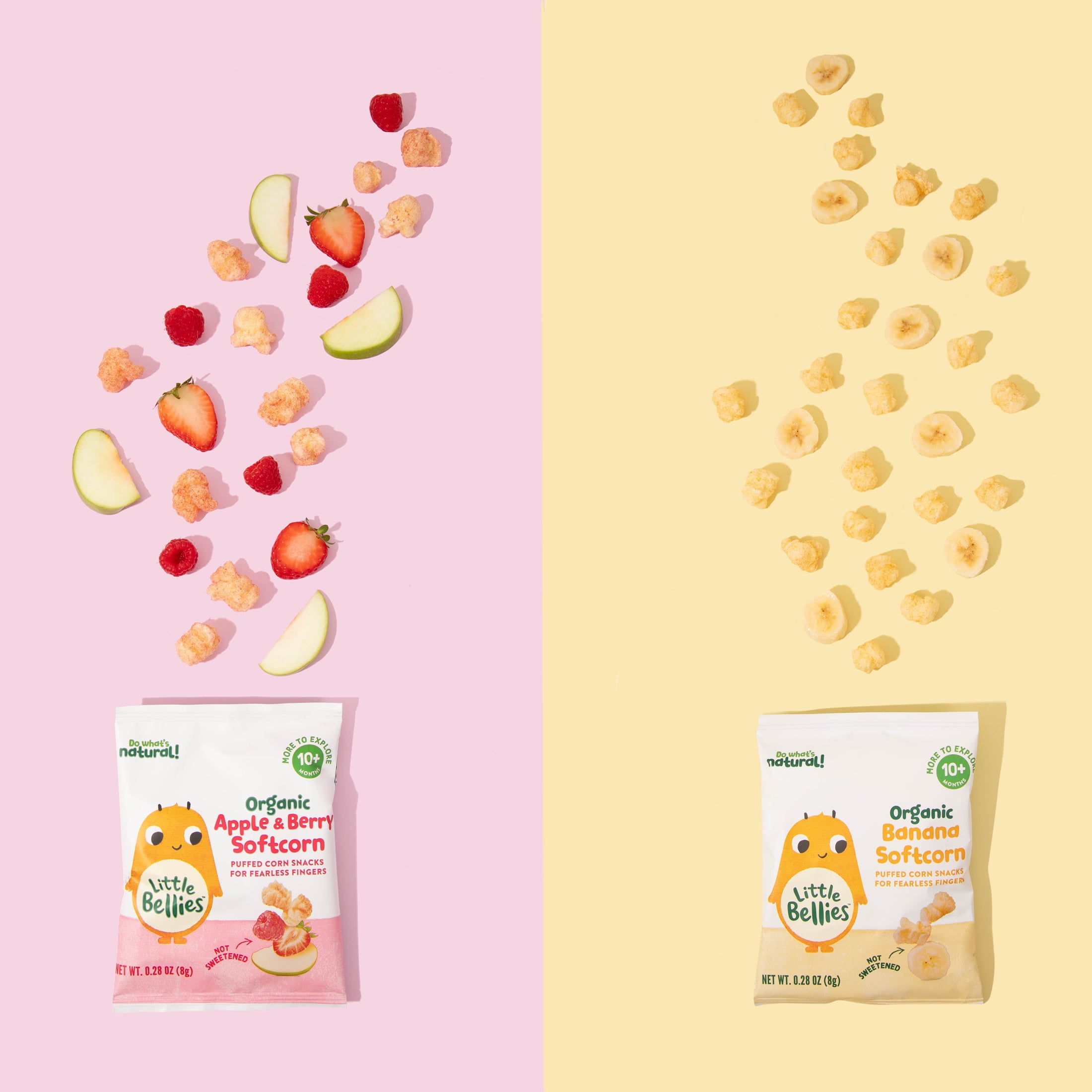 (2 pack) Little Bellies Organic Banana Softcorn Snack, 0.28 oz Bag