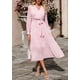 thumbnail image 4 of Vestido PRETTYGARDEN Floral Boho Cruzado con Escote en V Rosa Talla M, 4 of 5