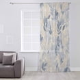 thumbnail image 3 of Blue Yellow Botanical Semi Sheer Curtains Drapes for Living Room, Bedroom, French Doors Window 63 Inches Long, Spring Summer Vintage Rod Pocket Chiffon Curtain Drapery Voile Draperies Panel, 3 of 6
