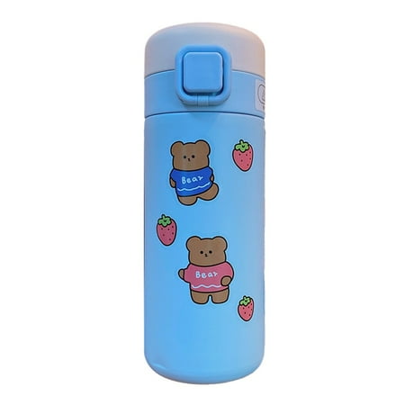

Cartoon 350ML Vacuum Flask Portable Bottle Insulated Cup Nonslip Students Water Bottles Cups for Travel Home White