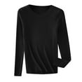 thumbnail image 3 of Women's Wool Sweater 2024 Fall Winter Crew Neck Long Sleeve Warm Soft Ribbed Knit Pullover Sweater Thermal for Women Long Sleeve plus Size Thermal Tops for Women 3x Thermal Underwear for Women Ladies, 3 of 3