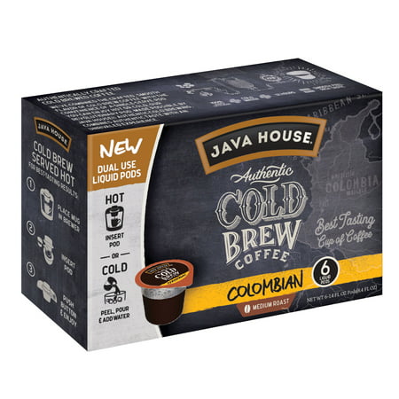 Java House Cold Brew Coffee Pods, Colombian, 6