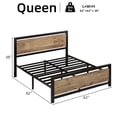thumbnail image 3 of 4 EVER WINNER Queen Bed Frames with Headboard, Industrial Style Queen Bed Frame with Storage, Queen Size Bed Frames with Wooden Footboard, No Box Spring Needed, Noise-Free, Easy Assembly, Brown, 3 of 6