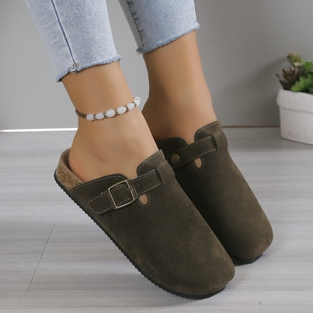 

2024 Unisex Cork Slippers Soft Clogs Shoes for Women Men Clogs-Mules House Slipers with Arch Support and Adjustable Buckle