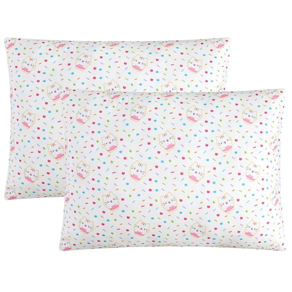 Gabby's Dollhouse Printed Microfiber Bed Pillows, Set of 2 Standard Size 20" x 26", Soft, Machine Washable, Cakey Character Design