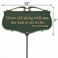 thumbnail image 3 of Whitehall 10045  Grow old along with me... - Garden Poem Sign in Green and Gold, 3 of 3