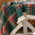 thumbnail image 3 of Round Christmas Tablecloth, Red & Green Christmas Plaid Tablecloth, Cotton-Linen Blend Wrinkle-Resistant Table Cover, Checkered Tablecloth with Fringe for Christmas Decorations 59 Inches, 3 of 5