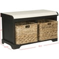 thumbnail image 3 of SAFAVIEH Freddy Contemporary Wicker Storage Bench with Cushion, Brown, 3 of 5