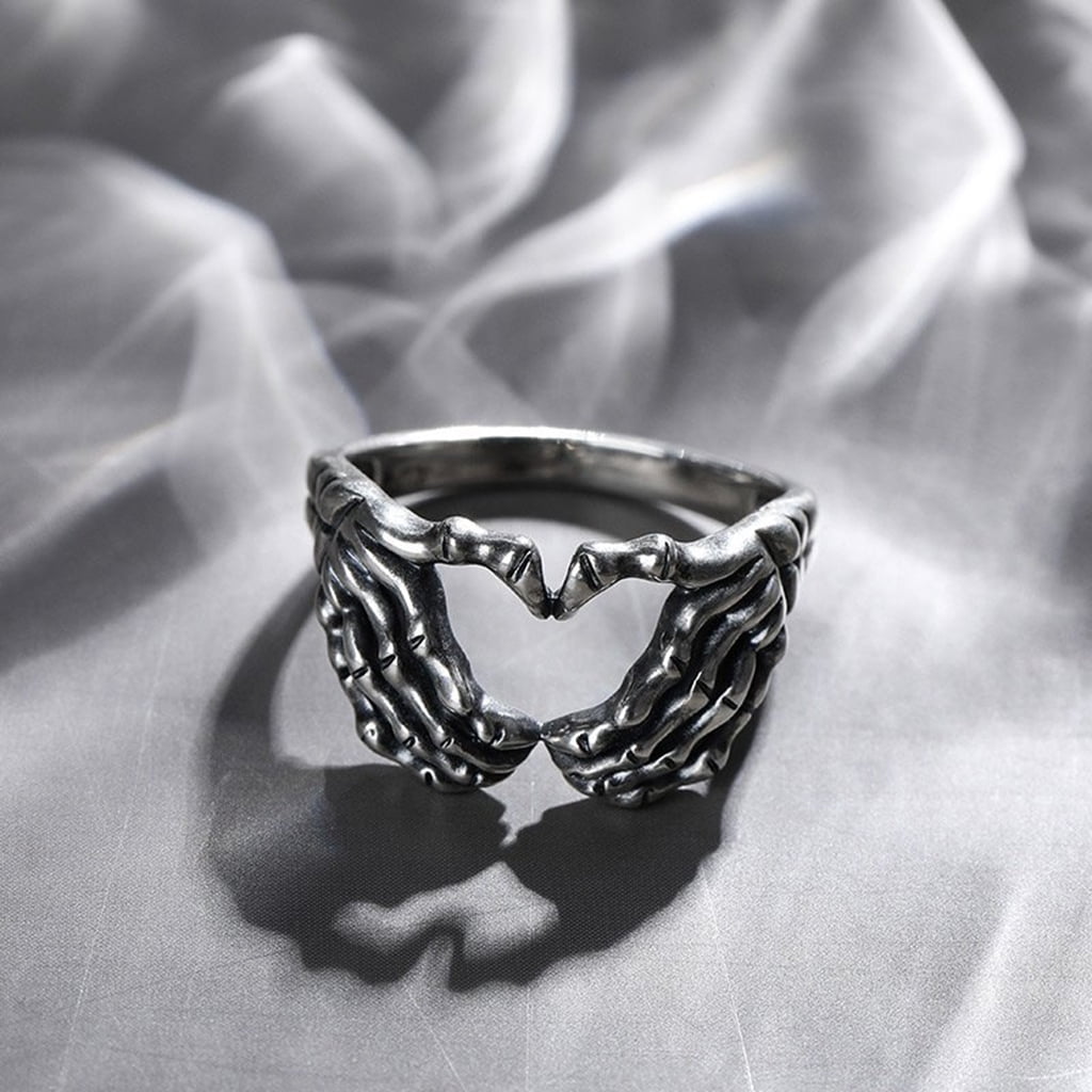 Silver Moving Joints Metal Skeleton Hand Bracelet 5 Finger Ring | Wish