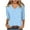 Light Blue^, variant on Jjayotai V Neck Floral Tops for Women, 3/4 Sleeve Shirts for Women, Womens Graphic T Shirts, Casual Dressy Summer Tees, Fashion Loose Trendy Blouses Light Blue^ S