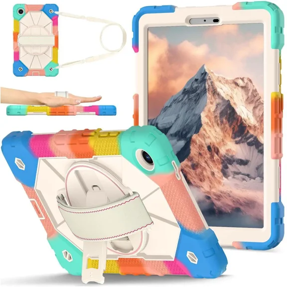 Shockproof Protective Case for Lenovo Tab One 8.7 inch 2025 / Tab K9 8.7" 2025 TB305XU TB305FU Tablet Cover with Pencil Holder Rotatable Kickstand Hand/Shoulder Strap