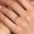 thumbnail image 4 of Gem Stone King 14K Two Tone Gold Pink Moissanite Solitaire Engagement Ring for Women | 1.07 Cttw | Heart Shape 6.5MM | Gemstone Birthstone | Size 6, 4 of 6