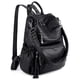 thumbnail image 1 of Mochila UTO de piel para mujer, moda vegana, color negro, 1 of 8