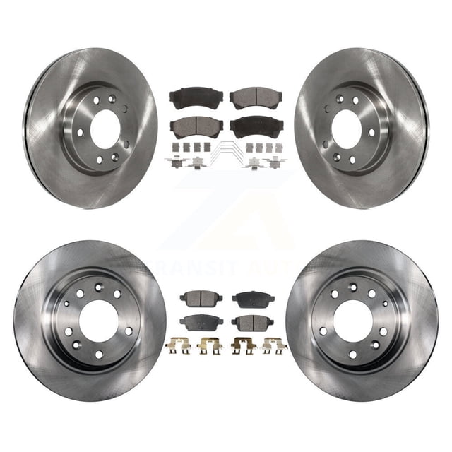 Transit Auto Front Rear Disc Brake Rotors and Ceramic Pads Kit for Car Ford Fusion Mazda 6 Lincoln MKZ Zephyr Mercury Milan K8T-100945