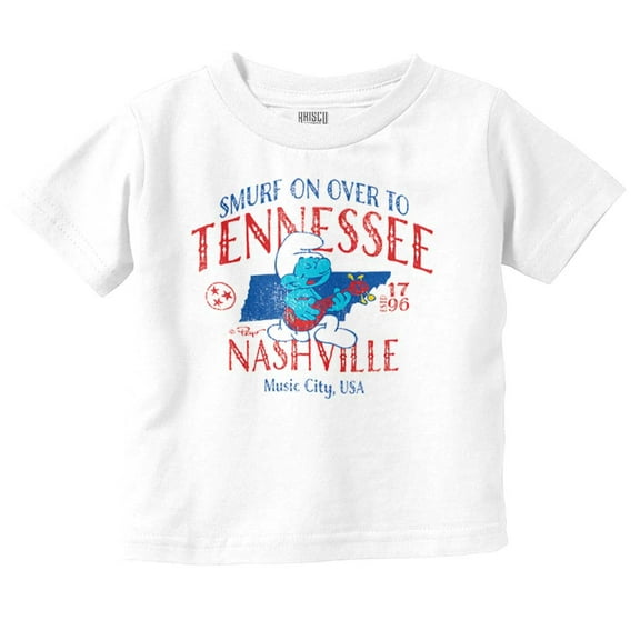 Smurfs Tennessee Nashville Cartoon Toddler Boy Girl T Shirt Infant Toddler Brisco Brands 6M