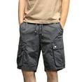 thumbnail image 1 of Xdzjlr Mens Cargo Shorts Relaxed Fit,Summer Wear Solid Color Stylish Design Everyday Cargo Breathable Men's Athletic Shorts, 1 of 4