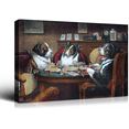 thumbnail image 1 of Rosework Framed Canvas Wall Art, 16x12 Inch, Dogs Playing Poker, Made In USA, 1 of 6