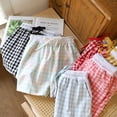 thumbnail image 4 of YANGXINX Women's Casual Summer Shorts with Lace and Plaid Design Elastic Waist Comfortable Pocket Shorts for Beach Home Daily Wear, 4 of 4