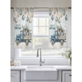 thumbnail image 4 of Blue Truck Christmas Sheer Curtains 45 Inch Length 2 Panels Set, Xmas Balls Snowflake Vintage Voile Window Treatment Rod Pocket Small Kitchen Curtains Drapes for Bedroom 52"x45"x2, 4 of 7