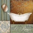 thumbnail image 2 of Knutsen, Conrad 15x15 Gold Ornate Wood Framed with Double Matting Museum Art Print Titled - Le Bain, 2 of 4