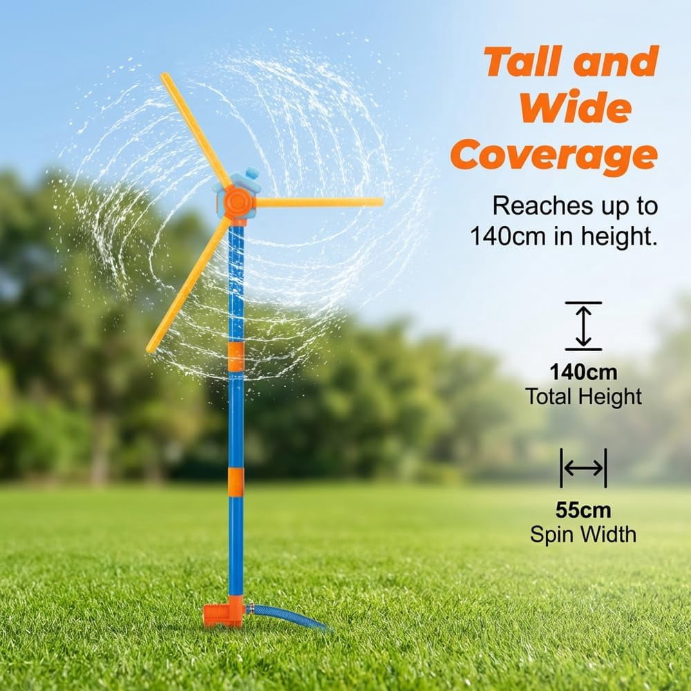 Windmill Water Sprinkler for Backyard, 360° Rotating Splash Sprinkler, Outdoor Summer Water Fun for Lawn, Garden & Inflatable Pool(RL 1 PC)